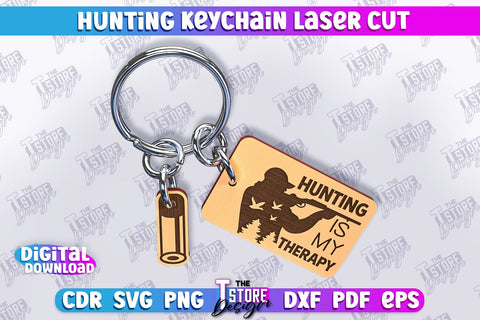 Hunting Keychain Laser Cut Bundle | Hunting Season | Gift for Hunter | CNC File SVG The T Store Design 