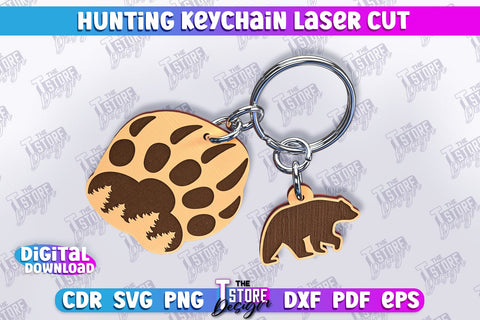 Hunting Keychain Laser Cut Bundle | Hunting Season | Gift for Hunter | CNC File SVG The T Store Design 