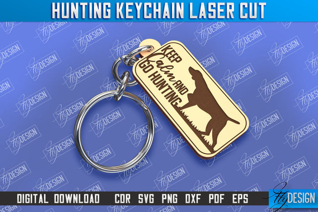 Hunting Keychain Laser Cut | Hunting Season | Gift for Hunter | CNC File SVG Fly Design 