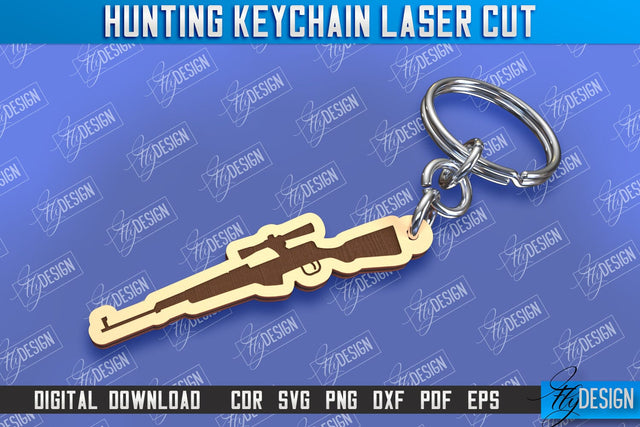 Hunting Keychain Laser Cut | Hunting Season | Gift for Hunter | CNC File SVG Fly Design 