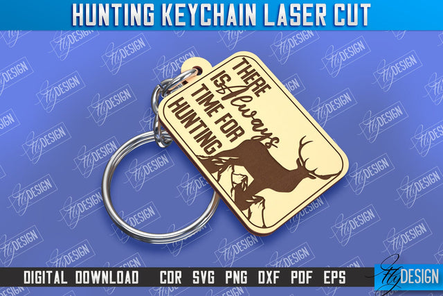 Hunting Keychain Laser Cut | Hunting Season | Gift for Hunter | CNC File SVG Fly Design 