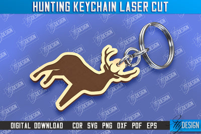 Hunting Keychain Laser Cut | Hunting Season | Gift for Hunter | CNC File SVG Fly Design 