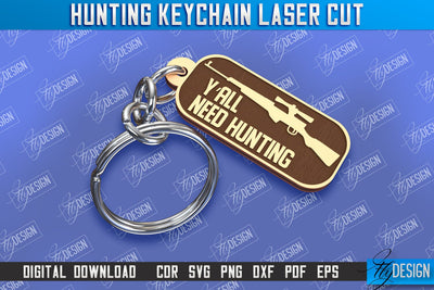 Hunting Keychain Laser Cut | Hunting Season | Gift for Hunter | CNC File SVG Fly Design 