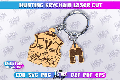 Hunting Keychain Laser Cut | Hunting Season | Gift for Hunter | CNC File SVG The T Store Design 