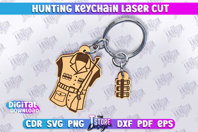 Hunting Keychain Laser Cut | Hunting Season | Gift for Hunter | CNC File SVG The T Store Design 