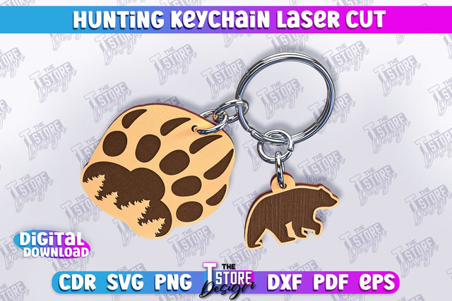 Hunting Keychain Laser Cut | Hunting Season | Gift for Hunter | CNC File SVG The T Store Design 