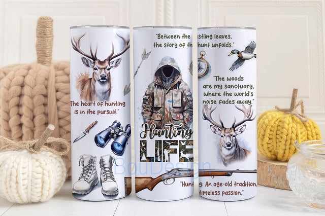 Hunting Life Tumbler Wrap 20 Oz Skinny Tumbler Sublimation Designs Hunting Tumbler Png Seamless Hunting Tumbler Wrap Digital Download File Sublimation BouDesign 
