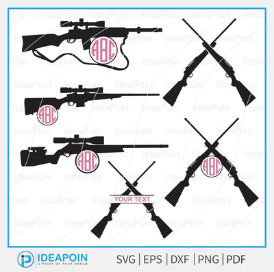 Hunting rifle svg, Rifles Monogram Hunting Gun SVG, Gun Glock Monogram ...