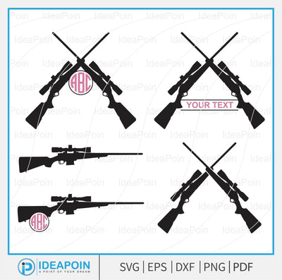 Hunting rifle svg, Rifles Monogram Hunting Gun SVG, Gun Glock Monogram ...