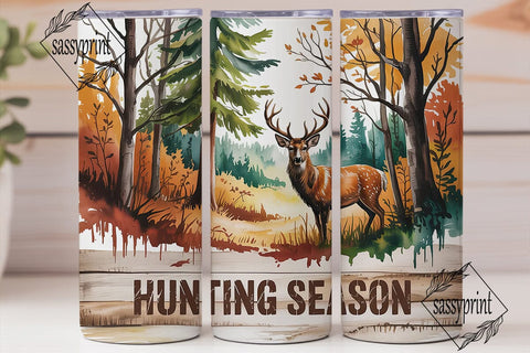 HUNTING SEASON Deer Forest 20oz Skinny Sublimation sassyprint 