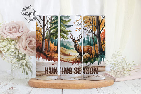 HUNTING SEASON Deer Forest 20oz Skinny Sublimation sassyprint 