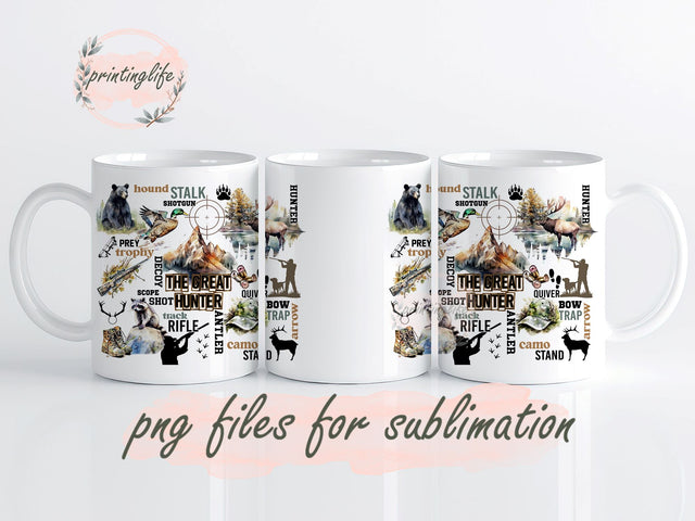 Hunting Season Mug Wrap Design, Instant Digital Design Download Mug Wrap Design, Mug Design PNG Sublimation PrintingLife 