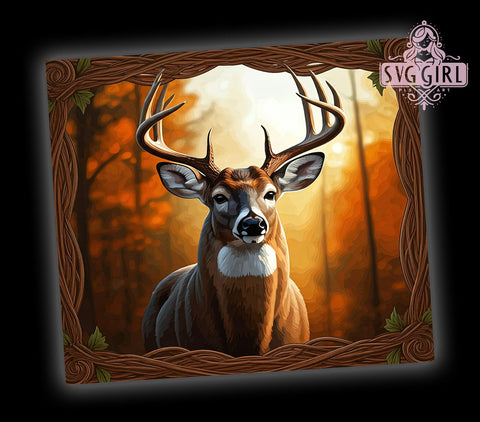 Hunting Tumbler, Camo Deer Design, 20oz Tumbler Wrap, Sublimation Wrap, Outdoor Drinkware, Hunter Gift, Wildlife Decor Sublimation SvggirlplusArt 