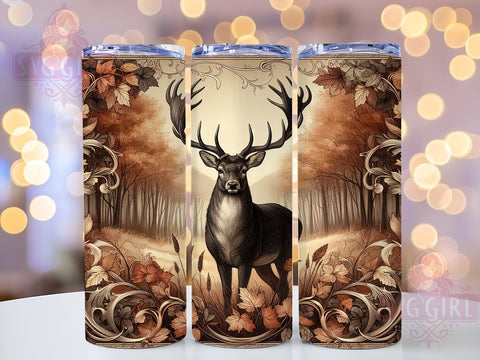 Hunting Tumbler, Camo Deer Design, 20oz Tumbler Wrap, Sublimation Wrap, Outdoor Drinkware, Hunter Gift, Wildlife Decor Sublimation SvggirlplusArt 