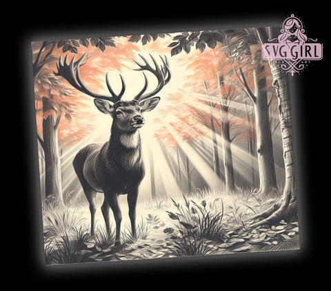 Hunting Tumbler, Camo Deer Design, 20oz Tumbler Wrap, Sublimation Wrap, Outdoor Drinkware, Hunter Gift, Wildlife Decor Sublimation SvggirlplusArt 