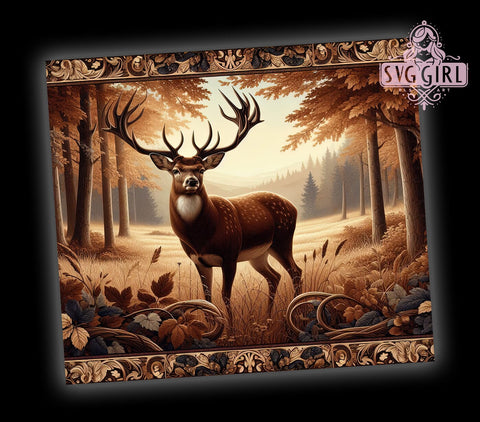 Hunting Tumbler, Camo Deer Design, 20oz Tumbler Wrap, Sublimation Wrap, Outdoor Drinkware, Hunter Gift, Wildlife Decor Sublimation SvggirlplusArt 