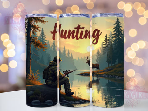 Hunting Tumbler, Fishing Tumbler, Deer Hunting, 20oz Tumbler, Sublimation Design, Outdoor Enthusiast, Gift for Hunters Sublimation SvggirlplusArt 