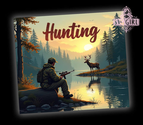 Hunting Tumbler, Fishing Tumbler, Deer Hunting, 20oz Tumbler, Sublimation Design, Outdoor Enthusiast, Gift for Hunters Sublimation SvggirlplusArt 