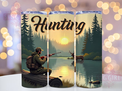 Hunting Tumbler, Fishing Tumbler, Deer Hunting, 20oz Tumbler, Sublimation Design, Outdoor Enthusiast, Gift for Hunters Sublimation SvggirlplusArt 
