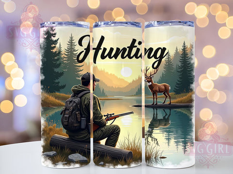 Hunting Tumbler, Fishing Tumbler, Deer Hunting, 20oz Tumbler, Sublimation Design, Outdoor Enthusiast, Gift for Hunters Sublimation SvggirlplusArt 