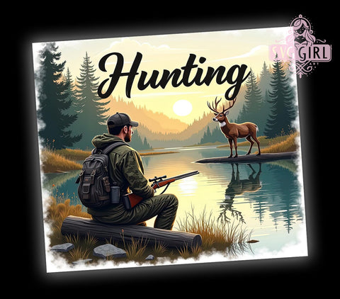 Hunting Tumbler, Fishing Tumbler, Deer Hunting, 20oz Tumbler, Sublimation Design, Outdoor Enthusiast, Gift for Hunters Sublimation SvggirlplusArt 