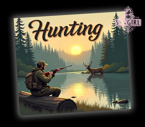 Hunting Tumbler, Fishing Tumbler, Deer Hunting, 20oz Tumbler, Sublimation Design, Outdoor Enthusiast, Gift for Hunters Sublimation SvggirlplusArt 