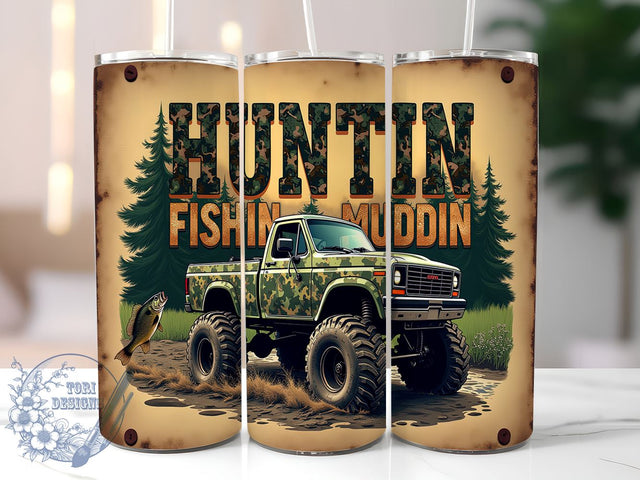 Hunting Tumbler, Fishing Tumbler, Muddin Tumbler, Sublimation Design, 20oz Tumbler, Outdoor Gift, Personalized Tumbler, Country Life Decor Sublimation ToriDesigns 