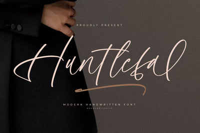 Huntlefal - Modern Handwritten Font Font Letterena Studios 