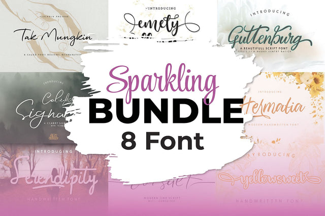 Hurry Up!!! Sparkling Bundle 8 Font Only $5 Ready!!! Font nearzz 