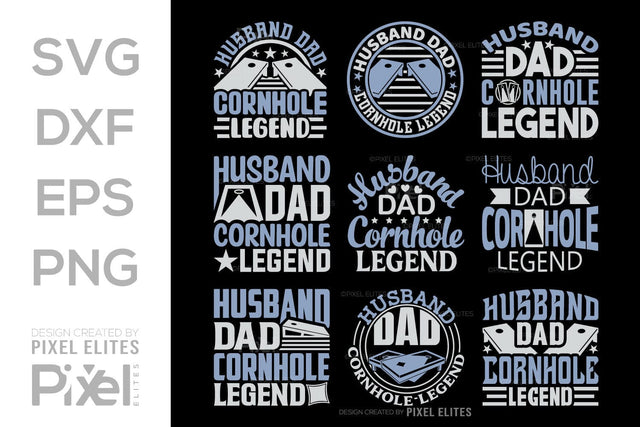 Husband Dad Cornhole Legend SVG Cornhole game Tshirt Bundle Cornhole Quote Design, PET 00107 SVG ETC Craft 