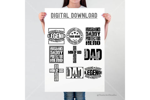 Husband Daddy Protector Hero SVG | Father's Day SVG SVG TonisArtStudio 