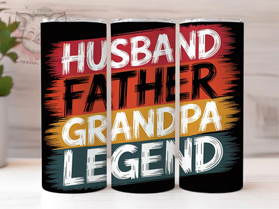 Husband Father Grandpa 20oz Tumbler Wrap, Family Hero Quote, Father’s Day, Grandpa Gift, Dad Gift, 20oz Tumbler Wrap, Sublimation PNG Sublimation Lara' s Designs 