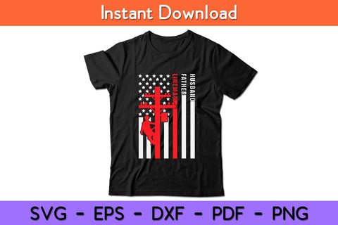 Husband Father Lineman American Flag 4th Of July Svg Design SVG artprintfile 
