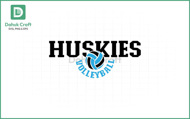 Huskies Volleyball SVG Logo Volleyball SVG PNG & EPS V3 SVG dahukdesign 