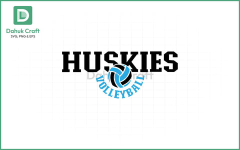 Huskies Volleyball SVG Logo Volleyball SVG PNG & EPS V3 SVG dahukdesign 