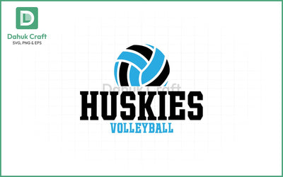 Huskies Volleyball SVG Logo Volleyball SVG PNG & EPS V4 SVG dahukdesign 