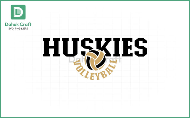 Huskies Volleyball SVG Logo Volleyball SVG PNG & EPS V5 SVG dahukdesign 