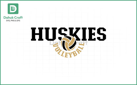 Huskies Volleyball SVG Logo Volleyball SVG PNG & EPS V5 SVG dahukdesign 