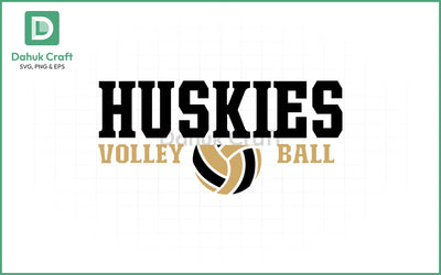 Huskies Volleyball SVG Logo Volleyball SVG PNG & EPS V8 SVG dahukdesign 