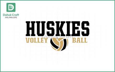Huskies Volleyball SVG Logo Volleyball SVG PNG & EPS V8 SVG dahukdesign 