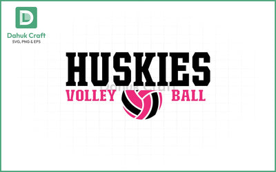 Huskies Volleyball SVG Logo Volleyball SVG PNG & EPS V9 SVG dahukdesign 