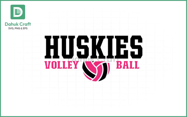 Huskies Volleyball SVG Logo Volleyball SVG PNG & EPS V9 SVG dahukdesign 