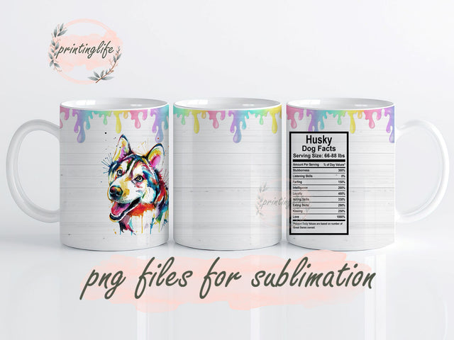 Husky Dog Mug Wrap Design, Instant Digital Design Download Mug Wrap Design, Mug Design PNG Sublimation PrintingLife 