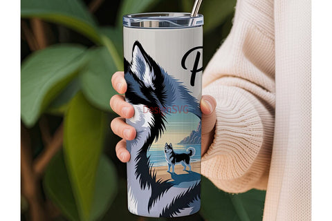 Husky Paws Tumbler Wrap PNG Sublimation DesignSVG 