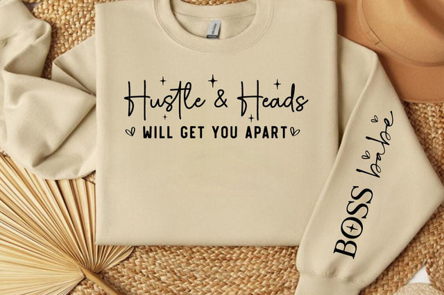 hustle & heads will get you apart Sleeve SVG Design SVG Designangry 
