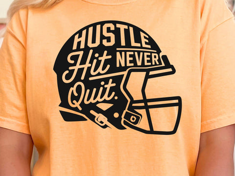 Hustle Hit Never Quit Football Helmet SVG, Cricut Silhouette Files SVG DesignDestine 
