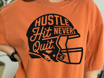 Hustle Hit Never Quit Football Helmet SVG, Cricut Silhouette Files SVG DesignDestine 