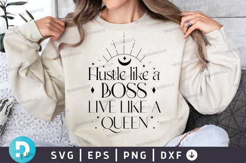 Hustle like a boss live like a queen Svg Design SVG Regulrcrative 