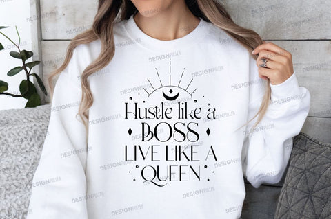 Hustle like a boss live like a queen Svg Design SVG Regulrcrative 