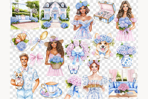 Hydrangea Clipart | Spring Flowers Graphics Bundle SVG GlamArtZhanna 